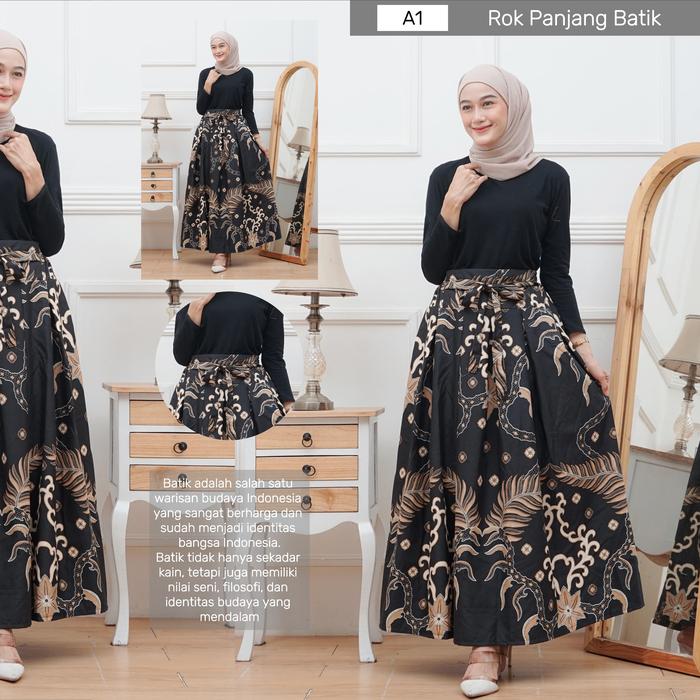 KERIS HITAM TM Rok Panjang Wanita Dewasa Motif Batik Cantik Rok Rempel Model Mayung Depan Tali Belak