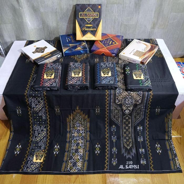 Al Samsi Sarung 210 Signature Motif BHS Premium Kain Katun Sutra Tenun Soft Muslim Dewasa Viral New