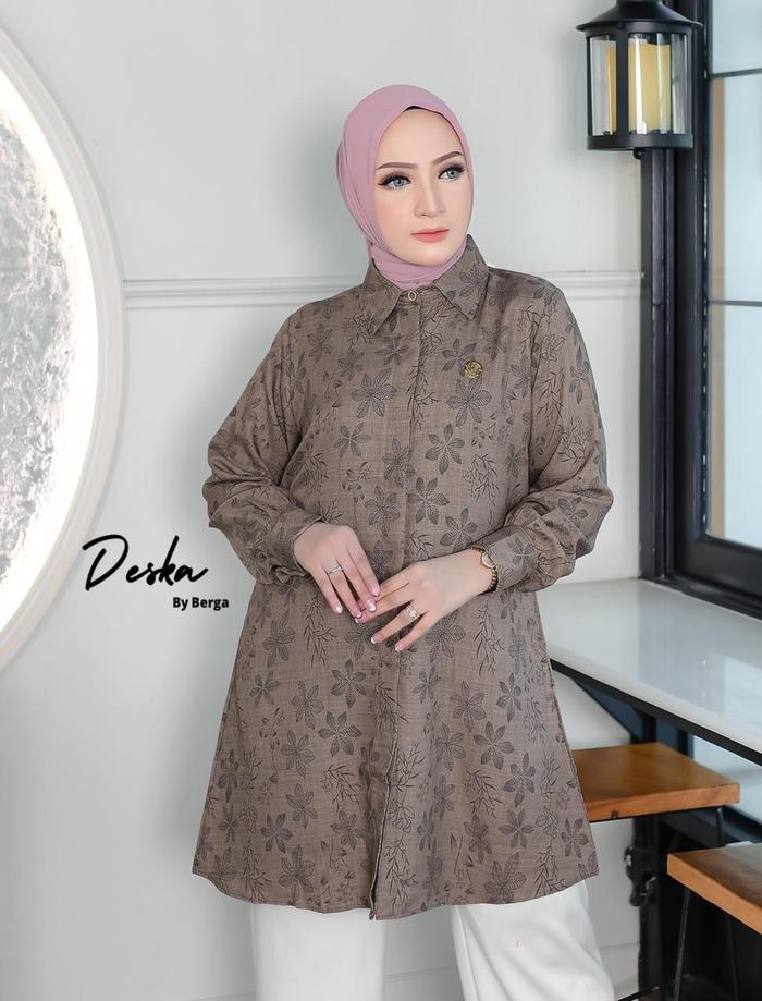 Deska Tunik motif long tunic floral print terbaru by Berga Collection