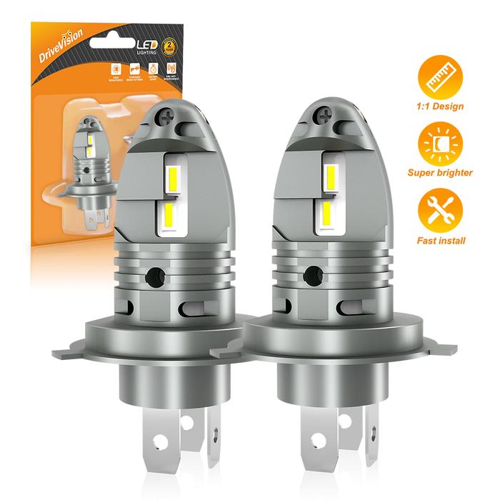 DRIVEVISION 2Pcs H4 Led Headlight Bulb 20000LM Super Bright Lamp