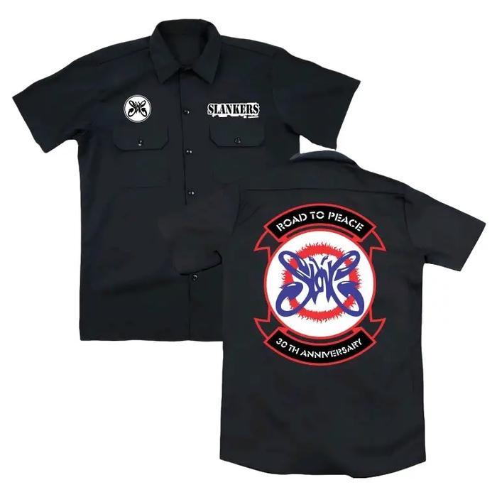 KEMEJA PDH PRIA MUSIK BAND SLANK ANIVERSARY 30th TERBARU | WORKSHIRT MUSIK ROCK PRIA DISTRO Hitam