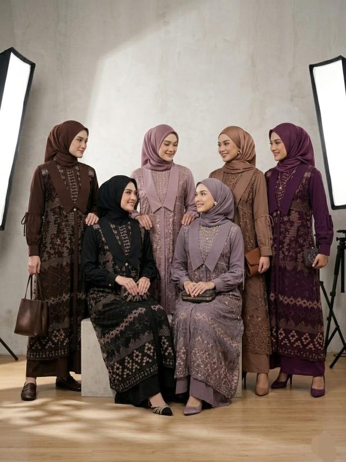 VANIA GAMIS/NAMIRA DRESS 2IN1 SET INNER OUTER BUSUI FRIENDLY BAHAN MARBELLA MIX BRUKAT