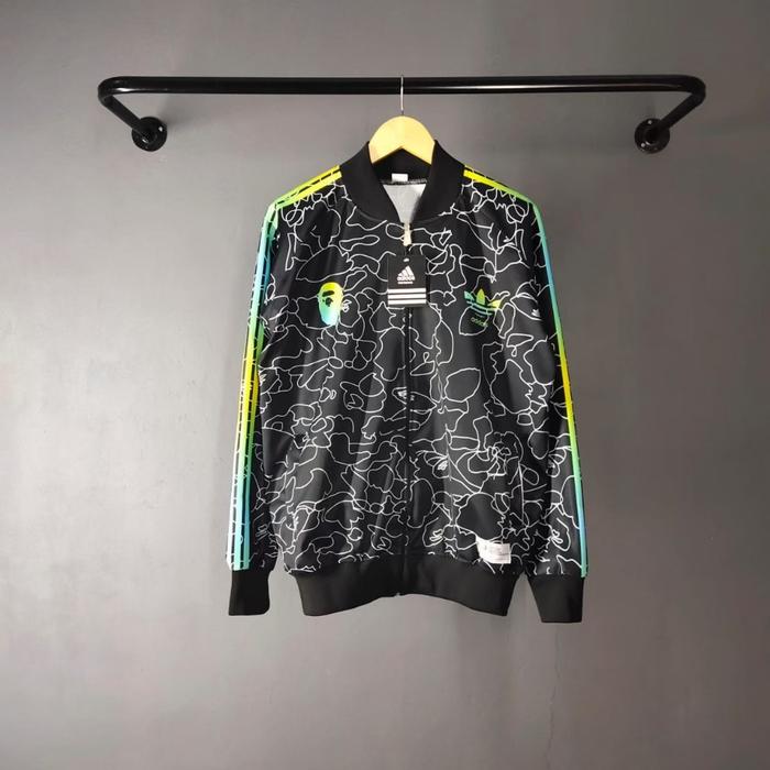 Cod Jaket Adidas Bape Fll Print Tracktop Unisex Pria Wanita Jaket Casual Tracksuite Terlaris