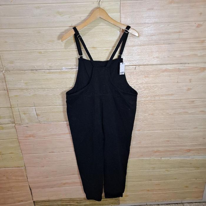JUMBO Prelove BNWT size XL-XXL overall wanita bahan katun tebal warna hitam pekat masih baru dan ada