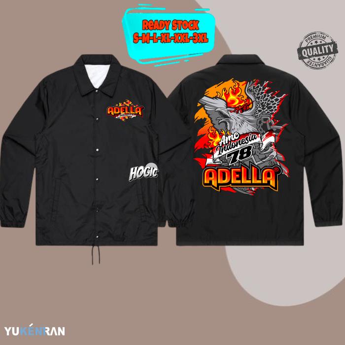 JAKET COACH ADELLA AMC INDONESIA DESIGN EAGLE FIRE SIMPLE KEREN CASUAL BAHAN ANTI AIR COACH JAKET KE