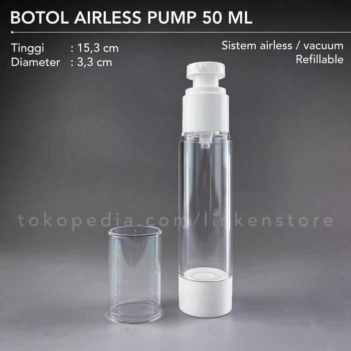 Botol Airless PUMP 50ml - Lotion Serum Treatment Skincare Travel Size