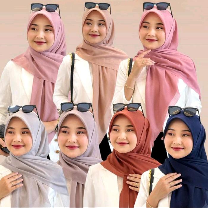 LC Plat Series Journey | Hijab Segiempat Polos Voal Premium Aesthetic Kekinian Tidak Licin Adem Jilb