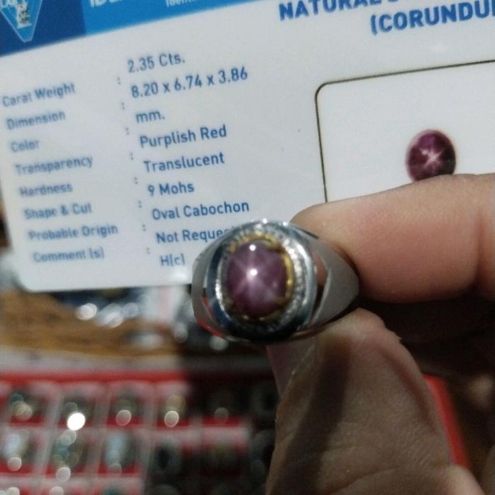 Natural Ruby Star dengan Ring Monel size 8 - Batu Permata Alami dengan Cincin Monel Ukuran 8