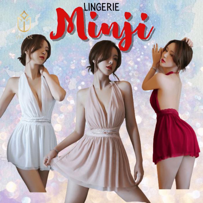 BERKUALITAS LINGERIE MINJI SEXY MINI DRESS MERAH HITAM PINK PUTIH