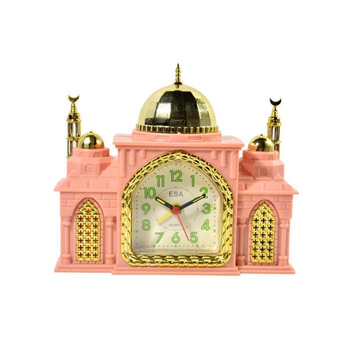 Jam Meja Suara Adzan Bentuk Masjid Alarm Clock Free Baterai FS306