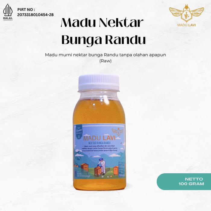 BEST PRODUK ! [MADU LAVI] KECIL KECIL BERKHASIAT MADU DARI NEKTAR BUNGA RANDU KEMASAN 100 GRAM ORI