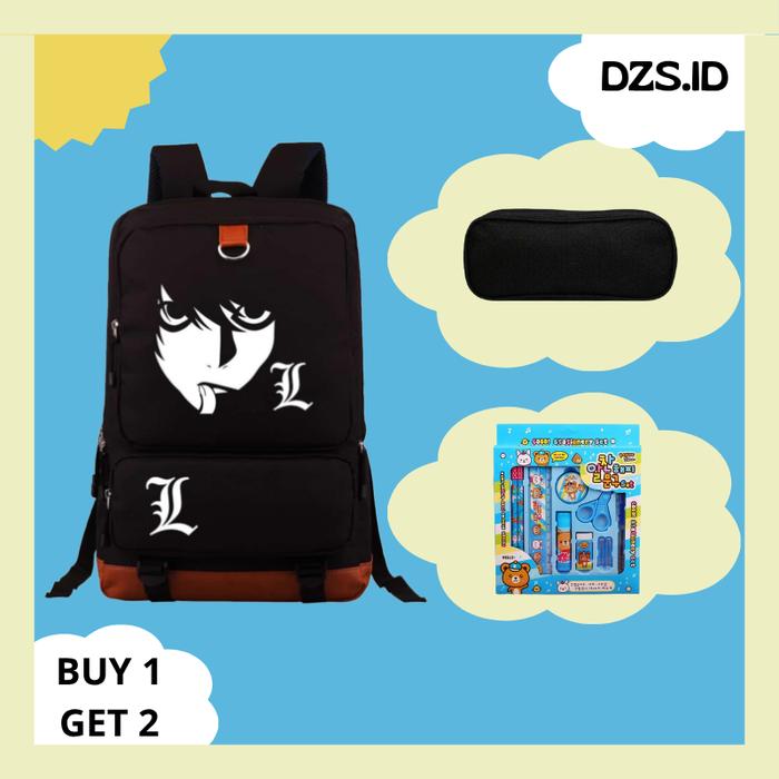 tas ransel y2k vintage  [ PAKET CEPUK ATK] L Bags Tas Sekolah Anak Free CEPUK (Tempat Alat Tulis) Da