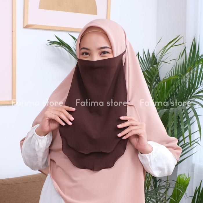 ZLH Cadar Tali - Cadar Diamond Instan Double Layer Niqab 2 Layar Tebal Polos Fashion Muslimah Hijab 
