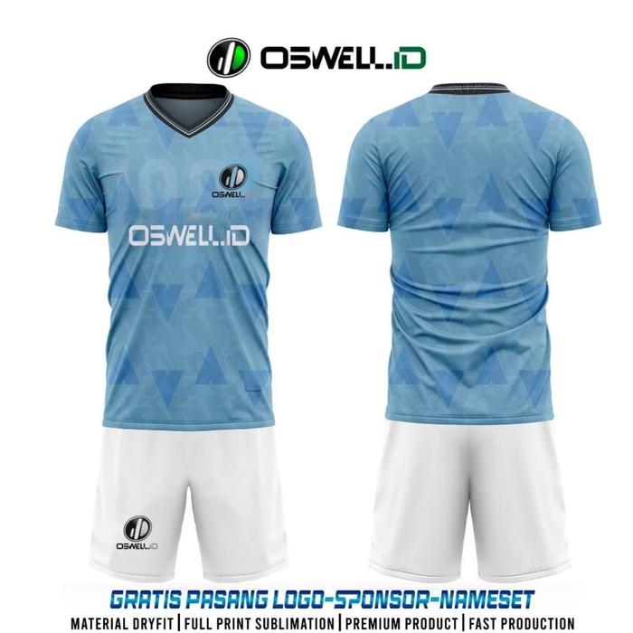 Baju Jersey Futsal dan Sepak Bola Edisi City Blue Retro Full Printing
