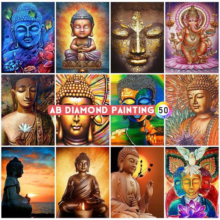 AB Diamond Painting 5D Buddha Embroidery Religious Landscape New