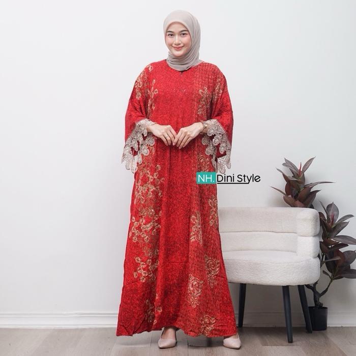 Kaluna Dress Rayon Premium Busui Lengan Panjang Homedress Motif Batik Cap Pekalongan Tebal Jumbo Ade