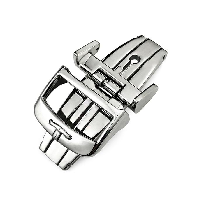 316L Stainless Steel 18mm Butterfly Clasp for Jaeger LeCoultre Master Leather Watch Strap Rose Gold