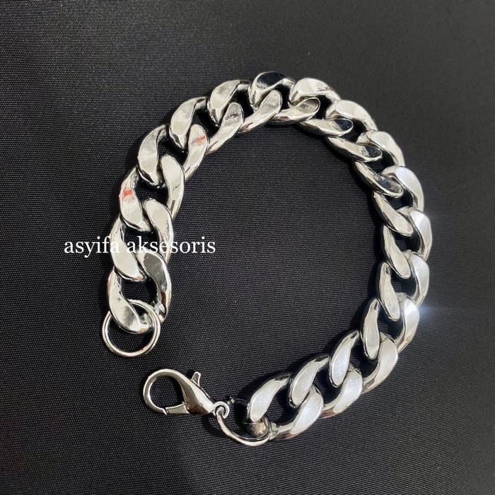 READY Gelang titanium model kekinian rantai besar jumbo anti karat asli titanium Bracelets