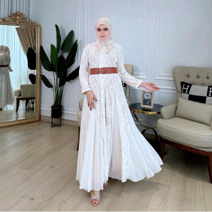Gamis Brokat Tile Import Ori Shellasaukia