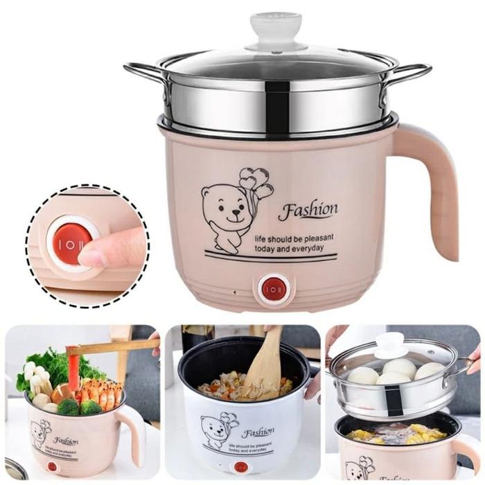 Panci Listrik Kukus /Elektrik Stainless Free Kukusan / Panci Penggorengan Multifungsi Serbaguna