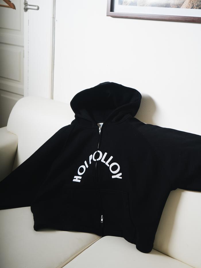 Hoi Polloy - Zipper Hoodie Snum (Ack) Fleece Uni Fit Wanita Pria Jumper