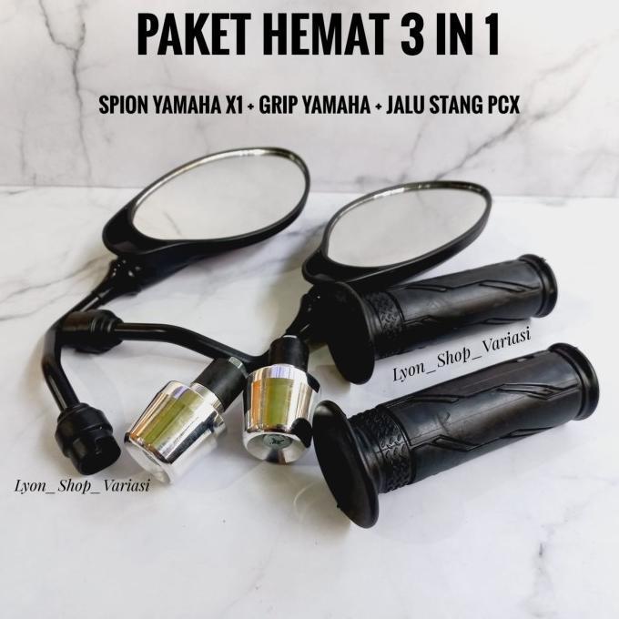 PAKET SPION YAMAHA X1 + HANDGRIP YAMAHA STANDAR + JALU STANG PCX ORI