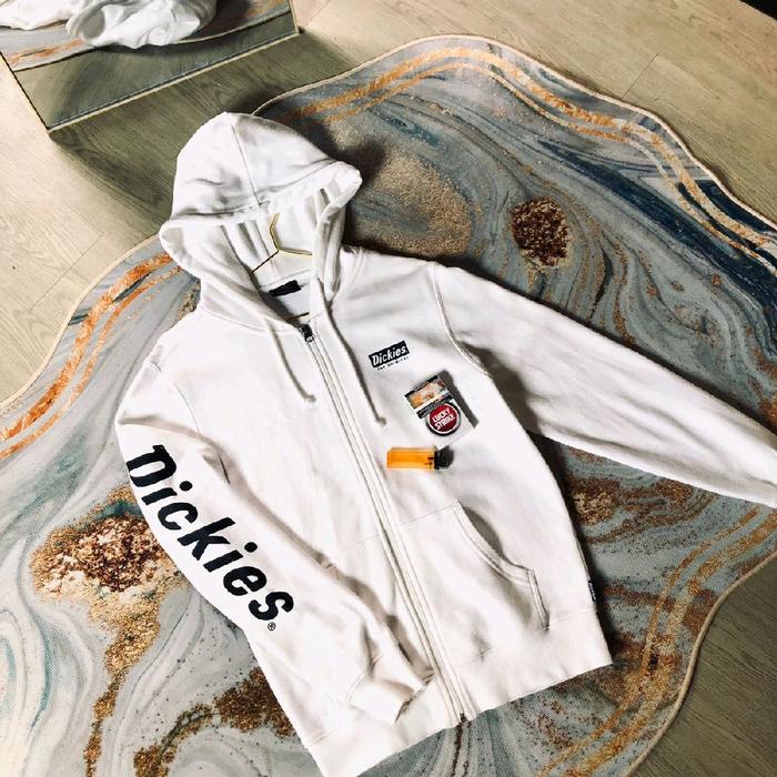 Jacket Hoodie Dickies Zipper Putih Original