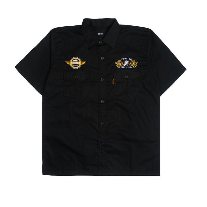Troy Company Workshirt Workwear Engineers Black Dore Gufo - Kemeja Workshirt Pria Hitam WS 2896