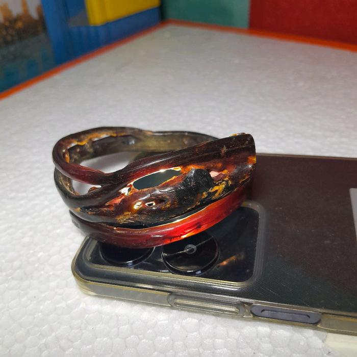 gelang akar bahar asli merah combong
