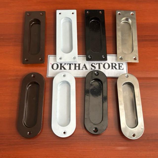 Handel Tarikan Tanam Laci Lemari STAINLESS Steel Tanam OVAL