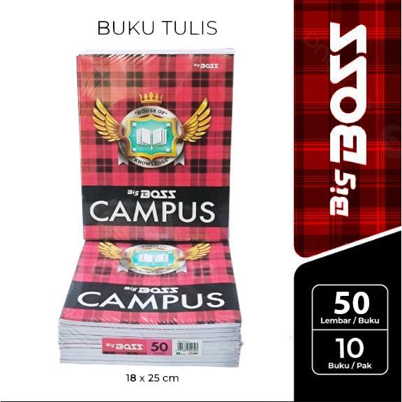 BIG BOSS - Exercise Book - Buku Tulis Campus 50 Lembar - Pack Buku Tulis SiDU Campus 42 Lembar Buku 
