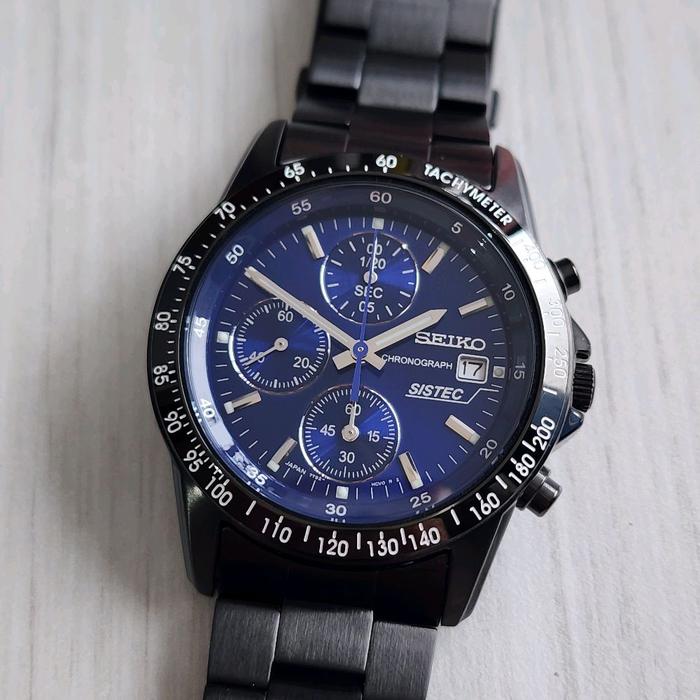 Seiko x Sistec Quartz Chronograph Beautiful Blue Sunburst 7T92-0DW0 JDM Made In Japan SUPER RARE