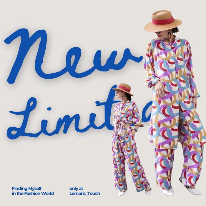 Set Kulot Colorful Long Tunik
