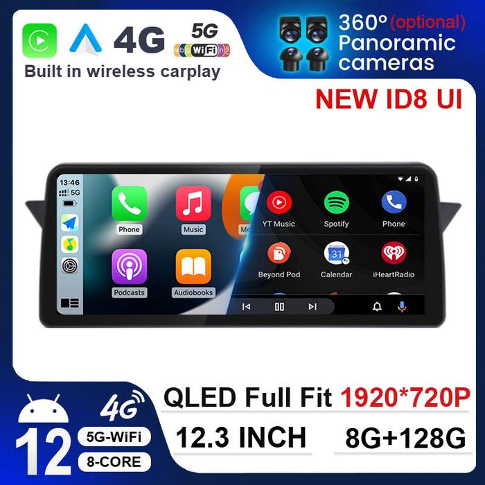12.3" Android 12 ID8 360 Camera Video Player For BMW X1 E84 2009 -