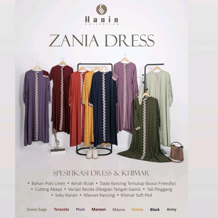 Zania dress/gamis/bahan pololinen