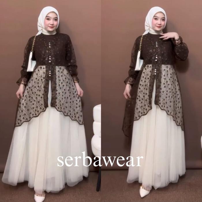 Fahira Outer Tunik Tille Payet Kondangan Lengan Panjang | Outer Kondangan | Outer Payet | Outer Leba