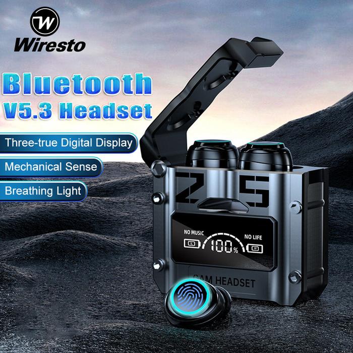 Wiresto Headset Bluetooth Nirkabel, Headset Bluetooth Mekanikal