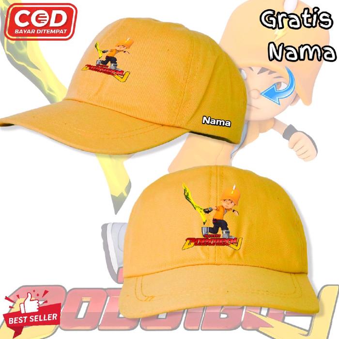 Topi Anak BoBoiBoy Petir / Fashion Topi Baseball Anak Pedang Kuning