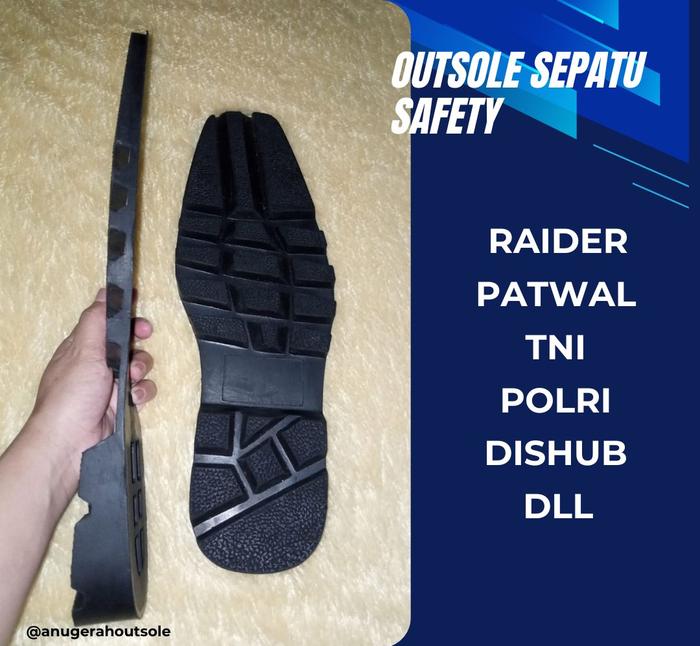 outsole sepatu safety pria alas sepatu laki-laki outsole sepatu patwal dishub rider Hitam Karet Shoe