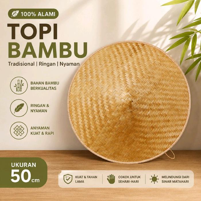 Topi caping besar - topi ladang - topi bambu berkebun - topi caping ibu - Topi caping besar - topi l