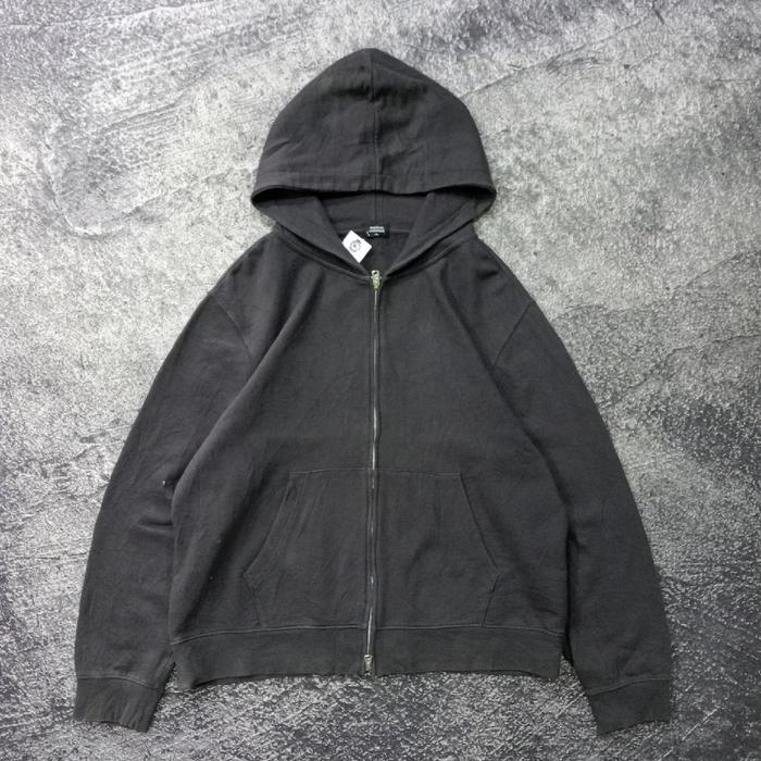 Jaket Hoodie pria zipper MUSINSA STANDARD basic polos hitam casual murah size xl