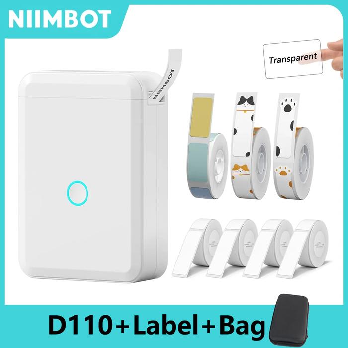 Niimbot D110 Portable Mini Printer Thermal Adhesive Sticker Label Printer Inkless Pocket Label Maker