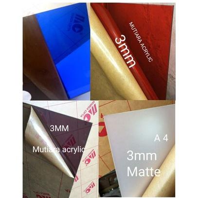 Acrylic/ akrilik lembaran 3mm/potongan warna transparan ukuran A4/mika/kaca (21x30cm)