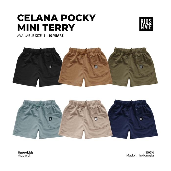 celana pendek anak pocky mini terry by kidsmate