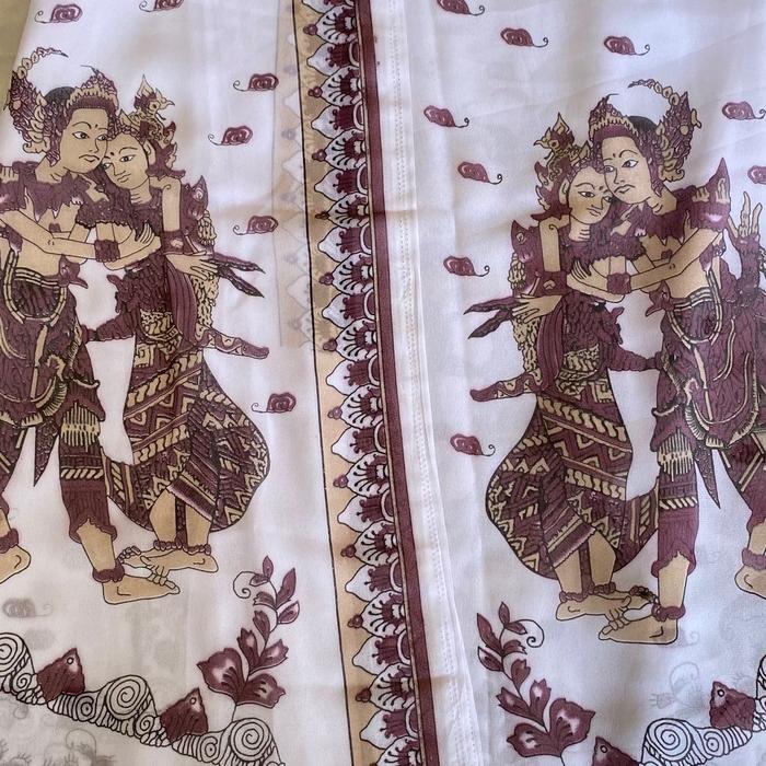 Kain kebaya lukis motif wayang premium