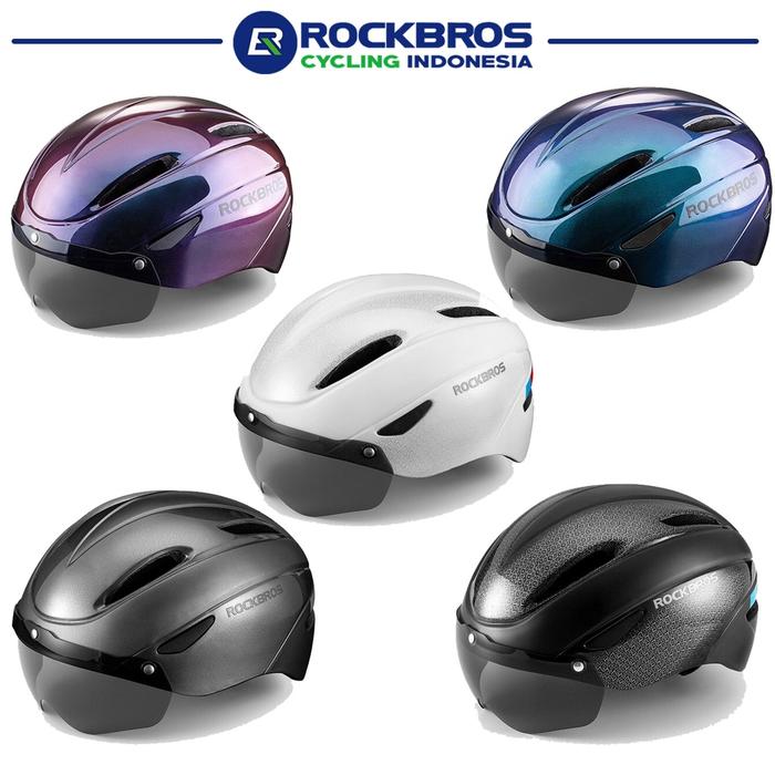 ROCKBROS WT-018S Helm Sepeda Gowes Ultralight Helmet With Magnetic Glasses Helm MTB Roadbike Seli