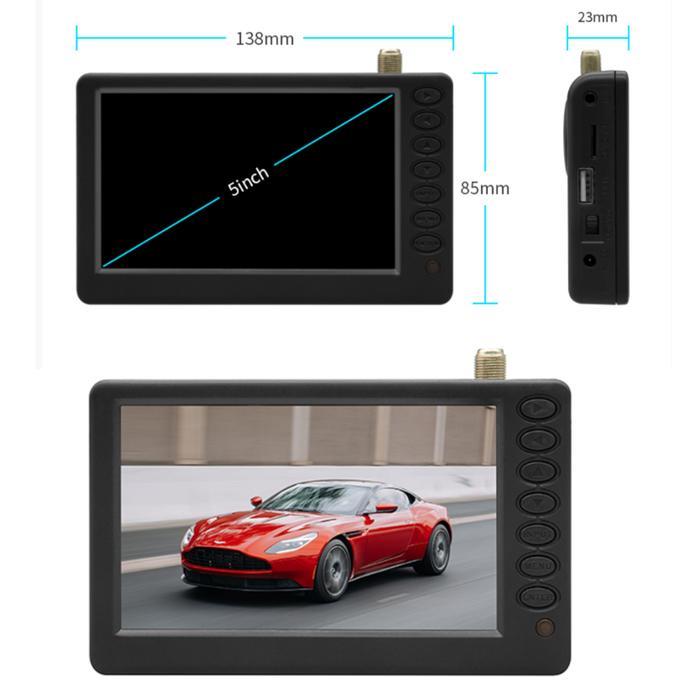 Leadstar Rechargeable D5 5 Inch 800*480 Portable Mini Tv With Dvb-T2 Atsc Isdbt Fm Atv Usb Battery P