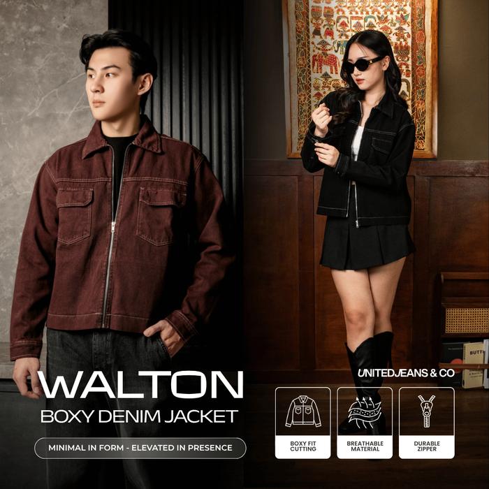 UNITEDJEANS – Walton Boxy Denim Jacket – Jacket Boxy Jeans Bahan Soft Denim
