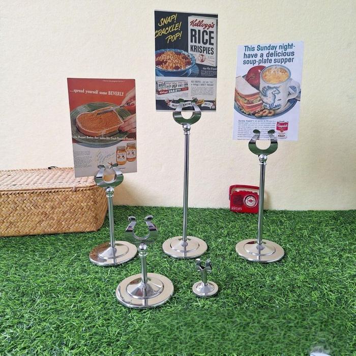 10inch Table Number Stand Stainless Steel Tiang Nomor Meja Stand Card Holder Table Menu Holder Nomor