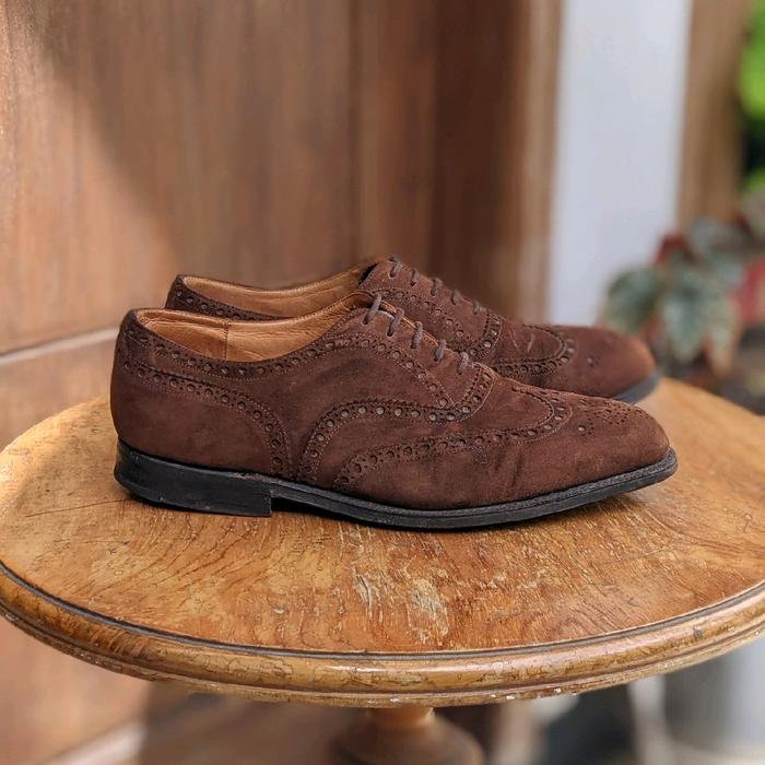 Pantofel Church's buck suede wingtip oxford formal shoes